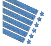 sourcing map 200 Sheets Origami Paper Glitter Stars Papers Blue Fold Paper for Beginner Arts Crafts Projects,0.4 x 8.7 Inch