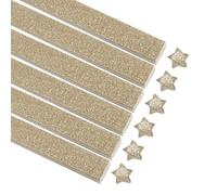 sourcing map 200 Sheets Origami Paper Glitter Stars Papers Champagne Fold Paper for Beginner Arts Crafts Projects,0.4 x 8.7 Inch