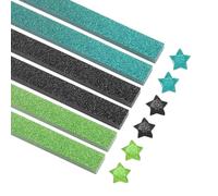 sourcing map 200 Sheets Origami Paper Glitter Stars Papers Green Fold Paper for Beginner Arts Crafts Projects,0.4 x 8.7 Inch