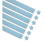 sourcing map 200 Sheets Origami Paper Glitter Stars Papers Light Blue Fold Paper for Beginner Arts Crafts Projects,0.4 x 8.7 Inch