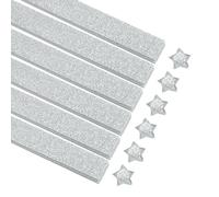 sourcing map 200 Sheets Origami Paper Glitter Stars Papers Silver Fold Paper for Beginner Arts Crafts Projects,0.4 x 8.7 Inch