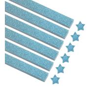 sourcing map 200 Sheets Origami Paper Glitter Stars Papers Sky Blue Fold Paper for Beginner Arts Crafts Projects,0.4 x 8.7 Inch