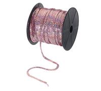 sourcing map 200 Yards x 0.16 Inch Flat Sequin Strip Laser Sequins Fabric Paillette Spangle Sequins Trim for Crafts DIY Sequin Fringe Sewing Bling Light Pink
