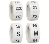 sourcing map 2000 Pcs Clothing Size Stickers Labels Rolls 1 Inch Round Self Adhesive Apparel Size Labels Stickers for Clothing T-Shirts Trousers Skirt Home Retail (XXS+XS+S+M, Black White)