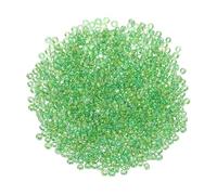 sourcing map 2000 Pcs Glass Seed Beads Bulk, 1.5mm Mini Loose Glass Bugle Beads for DIY Earrings, Necklaces, Bracelets, Jewelry Making, Grass Green