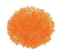sourcing map 2000 Pcs Glass Seed Beads Bulk, 1.5mm Mini Loose Glass Bugle Beads for DIY Earrings, Necklaces, Bracelets, Jewelry Making, Orange