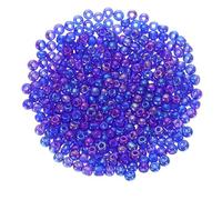 sourcing map 2000 Pcs Glass Seed Beads Bulk, 3mm Mini Loose Glass Bugle Beads for DIY Earrings, Necklaces, Bracelets, Jewelry Making, Dark Blue