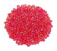 sourcing map 2000 Pcs Glass Seed Beads Bulk, 4mm Mini Loose Glass Bugle Beads for DIY Earrings, Necklaces, Bracelets, Jewelry Making, Red