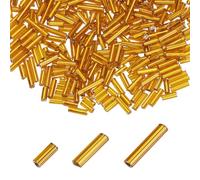 sourcing map 2000pcs Glass Bugle Beads 4/6/9mm Long Tube Cylinder Beads for Embroidery Sewing on Fabric Felt Ornaments Jewelry Plants Making, Brown