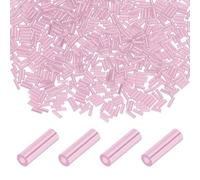 sourcing map 2000Pcs Glass Bugle Beads, 6x11mm Tube Spacer Beads Bulk, Mini Loose Embroidery Beaded for Jewelry Making DIY Bracelet Necklaces Handicrafts Clothing Decoration, Light Pink