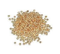 sourcing map 2000Pcs Round Crimp Beads, 2mm Crimp End Spacer Beads Tiny Stoppers for Bracelet Jewelry Making DIY, Champagne