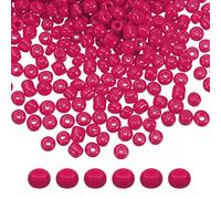 sourcing map 2000Pcs Small Glass Beads 6/0 4mm Loose Tiny Round Small Beads for Bracelet Earring Rings Jewelry Making, Dark Fuchsia