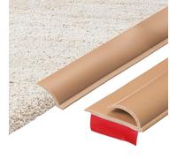 sourcing map 200cm x 30mm x 5mm Carpet to Tile Transition Strip, Self-Adhesive Carpet Edge Strip, PVC Gap Cover, Laminate Edge Trim for Uneven Surfaces, Light Brown