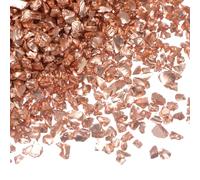 sourcing map 200g Crushed Glass Chips 2-4mm Shiny Electroplating Irregular Broken Sprinkles Chunky Glass for Crafts DIY Resin Art Decoration Vase Filler, Red Gold