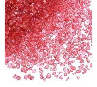 sourcing map 200g Crushed Glass Chips 2-4mm Shiny Electroplating Irregular Broken Sprinkles Chunky Glass for Crafts DIY Resin Art Decoration Vase Filler, Transparent Red