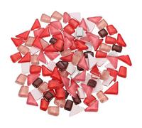 sourcing map 200g Glass Mosaic Tiles, Irregular Tiny Glass Tile Crystal Broken Mixed Shapes Mosaic Glass Pieces for Art Crafts Bulk Picture Frames Flowerpots(10 x 10mm, Red Series)