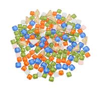 sourcing map 200g Glass Mosaic Tiles, Irregular Tiny Glass Tile Crystal Broken Mixed Shapes Mosaic Glass Pieces for Art Crafts Bulk Picture Frame Flowerpots(10 x 10mm, Blue Green Orange)