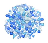 sourcing map 200g Glass Mosaic Tiles, Irregular Tiny Glass Tile Crystal Broken Mixed Shapes Mosaic Glass Pieces for Art Crafts Bulk Picture Frames Flowerpots(10 x 10mm, Blue Series)
