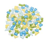 sourcing map 200g Glass Mosaic Tiles, Irregular Tiny Glass Tile Crystal Broken Mixed Shapes Mosaic Glass Pieces for Art Crafts Bulk Picture Frames Flowerpots(10 x 10mm, Green Blue)
