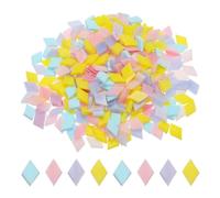 sourcing map 200g Mosaic Tiles Rhombus Shape Glass Mosaic Tiles Stained Mosaic Glass Pieces for Home Decoration Art Crafts DIY Projects Mixed Color 6
