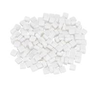 sourcing map 200g Square Mosaic Tiles for Crafts, 0.4" Iridescent Mosaic Glass Pieces for DIY Art Making Supplies Home Decoration (White)