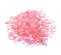 sourcing map 200g Stained Glass Mosaic Triangle 14mm Bright Pink Glass Mosaic Tiles Bulk for Craft DIY Handmade Project