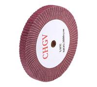 sourcing map 200mm x 25mm 320 Grit Non-Woven Polishing Burnishing Wheel Abrasive Cloth Nylon Wire Drawing Flap Wheel for Stainless Steel Metal Red