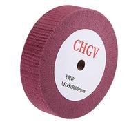 sourcing map 200mm x 50mm 320 Grit Non-Woven Polishing Burnishing Wheel Nylon Wire Drawing Abrasive Flap Wheel for Stainless Steel Copper Red