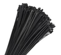 sourcing map 200pcs 10 Inch 22 Lbs Cable Zip Ties Self-Locking Long Nylon Cable Tie Wraps 4mm for Cord Management, Black