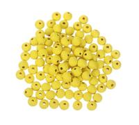 sourcing map 200Pcs 10mm Colored Natural Wood Beads, Large Hole Round Colorful Wooden Spacer Beads for DIY Crafting, Jewelry Making Bracelets (Yellow)