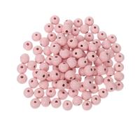 sourcing map 200Pcs 10mm Colored Natural Wood Beads, Large Hole Round Colorful Wooden Spacer Beads for DIY Crafting, Jewelry Making Bracelets (Pink)
