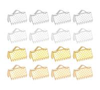 sourcing map 200Pcs 10mm Ribbon Crimp Clamp Ends, Bookmark Pinch Crimp Ends, Fasteners Clasp Crimp Ends for Bracelet Necklace Jewelry Making, 4 Colors