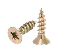 sourcing map 200pcs #10x3/4" Phillips Flat Head Sheet Metal Screws, Carbon Steel Cross Drive Self Tapping Wood Screws Chipboard Screw for Sheet Metal, Wood, Color