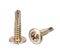 sourcing map 200Pcs #10x3/4" Phillips Head Self Tapping Screws, Carbon Steel Self Drilling Flat Head High-Strength Quick Tapping Screws Wood Screw for Wood, Metal, Plastic, Color Zinc