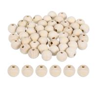 sourcing map 200Pcs 16mm Wood Beads, Unfinished Wooden Natural Beads Round Wood Spacer Beads for Bracelets Hair Jewelry Making DIY Crafts Garland Macrame Home Decor