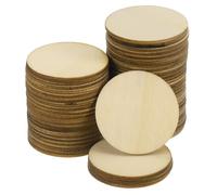 sourcing map 200Pcs 20mm(0.8-inch) Unfinished Wooden Circles Blank Round Natural Wood Discs Cutouts for DIY Crafts, Door Hanger, Decoration