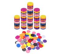 sourcing map 200Pcs 20mm Plastic Poker Chips, Mini Bingo Chips Learning Counters Counting Counters Disks Markers Opaque Game Tokens for Game Play Math Counting, Multicolor