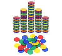 sourcing map 200Pcs 20mm Plastic Poker Chips, Mini Bingo Chips Learning Counters Counting Counters Disks Markers Opaque Game Tokens for Game Play Math Counting, Green/Red/Yellow/Blue