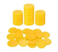 sourcing map 200Pcs 20mm Plastic Poker Chips, Mini Bingo Chips Learning Counters Counting Counters Disks Markers Opaque Game Tokens for Game Play Math Counting, Yellow