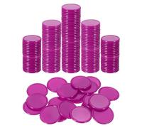 sourcing map 200Pcs 25mm Plastic Poker Chips, Mini Bingo Chips Learning Counters Counting Counters Disks Markers Opaque Game Tokens for Game Play Math Counting, Rose Red