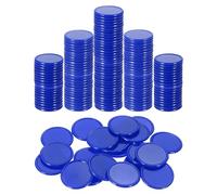 sourcing map 200Pcs 25mm Plastic Poker Chips, Mini Bingo Chips Learning Counters Counting Counters Disks Markers Opaque Game Tokens for Game Play Math Counting, Blue