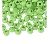sourcing map 200Pcs 6mm Colored Natural Wood Beads, Large Hole Round Colorful Wooden Spacer Beads for DIY Crafting, Jewelry Making Bracelets (Light Green)