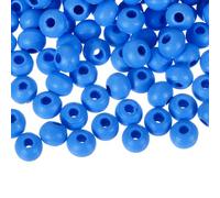 sourcing map 200Pcs 6mm Colored Natural Wood Beads, Large Hole Round Colorful Wooden Spacer Beads for DIY Crafting, Jewelry Making Bracelets (Blue)