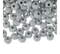 sourcing map 200Pcs 6mm Colored Natural Wood Beads, Large Hole Round Colorful Wooden Spacer Beads for DIY Crafting, Jewelry Making Bracelets (Grey)