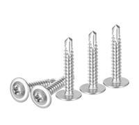 sourcing map 200Pcs #8 x 1" Phillips Head Self Tapping Screws, 410 Stainless Steel Flat Head High-Strength Quick Tapping Screws Wood Screw for Wood, Metal, Plastic, Silver