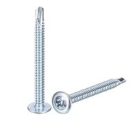 sourcing map 200Pcs #8x2" Phillips Head Self Tapping Screws, Carbon Steel Self Drilling Flat Head High-Strength Quick Tapping Screws Wood Screw for Wood, Metal, Plastic, Blue