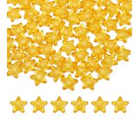 sourcing map 200pcs Acrylic Crystal Star Beads, 11mm Star Shape Charm Spacer Beads for DIY Crafts Jewelry Making Bracelet Necklace Decor Key Chains, Gold Yellow