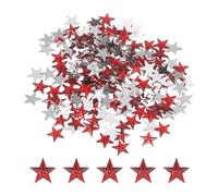 sourcing map 200PCS Acrylic Star Rhinestone 10x10mm Flat Back Plastic Gems for Craft Bead Face Painting Costume Jewelry Making Red