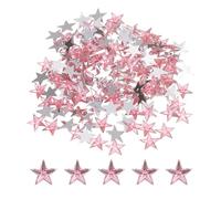 sourcing map 200PCS Acrylic Star Rhinestone 12x12mm Flat Back Plastic Gems for Craft Bead Face Painting Costume Jewelry Making Light Pink