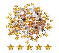 sourcing map 200PCS Acrylic Star Rhinestone 8x8mm Gold | Flat Back Plastic Gems for Craft Bead Face Painting Costume Jewelry Making